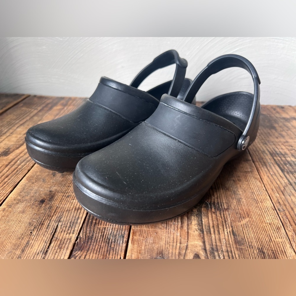 Crocs Women's Mercy Clog Black Work Slip On Shoes